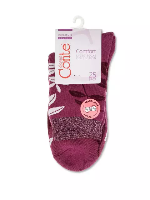 Махровые женские носки comfort 213 лиловый, 17С-64СП, 36-37 (23), CONTE ELEGANT,  - 3