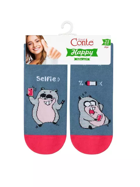 Носки женские conte happy 124 джинс, , 36-39 (23-25), CONTE ELEGANT, - 3
