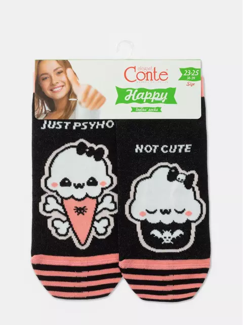 Носки женские happy 358 черный, 19С-114СП, 36-39 (23-25), CONTE ELEGANT,  - 5