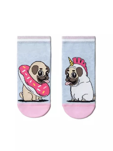 Короткие хлопковые женские носки conte happy 164 светло-голубой, 19С-114СП, 36-39 (23-25), CONTE ELEGANT,  - 2