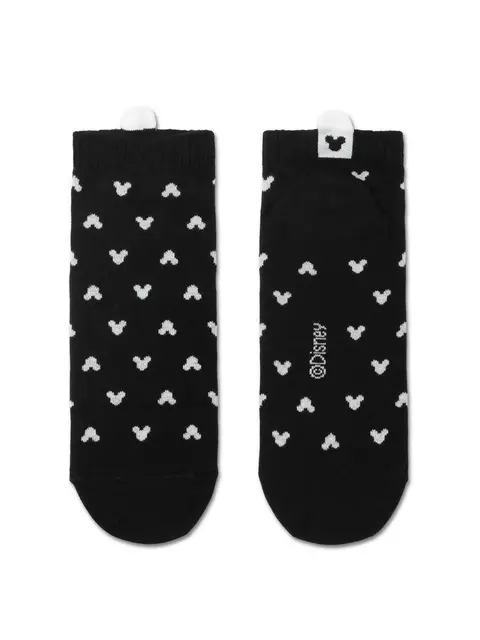 Короткие хлопковые женские носки с рисунками ©disney и пикотом-«язычком» 206 черный, , 36-37 (23), CONTE ELEGANT, - 3