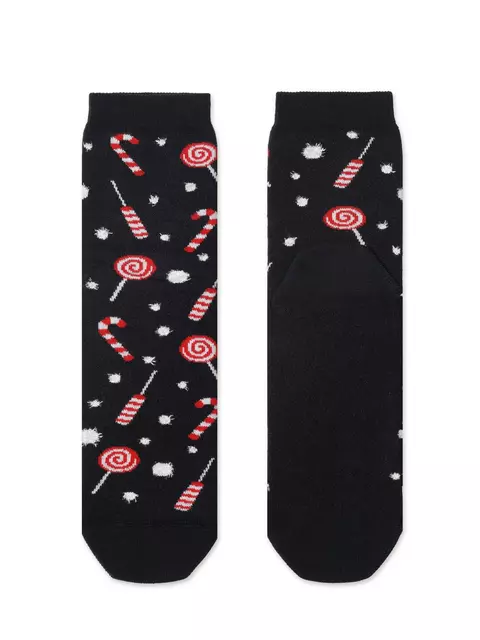 Новогодние женские носки с пушистой нитью «sweets» 521 темно-синий, 20С-34СП, 36-39 (23-25), CONTE ELEGANT,  - 2