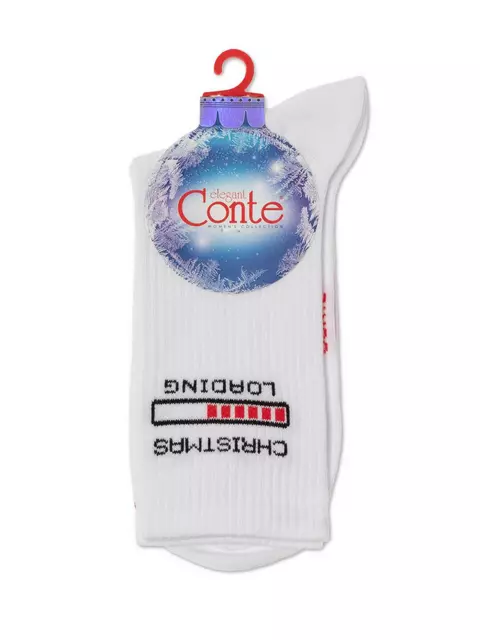 Новогодние женские носки conte new year 281 белый, 21С-34СП, 36-39 (23-25), CONTE ELEGANT,  - 6