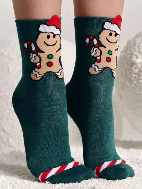 Новогодние женские носки conte new year 652 т.бирюзовый, 21С-76СП, 36-39 (23-25), CONTE ELEGANT,  - 2