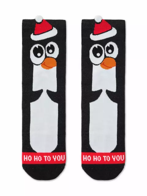 Новогодние женские носки (махровая стопа) new year 650 черный, 21С-75СП, 36-39 (23-25), CONTE ELEGANT,  - 2