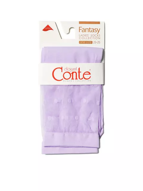 Удлиненные женские носки с прозрачным верхом в горошек fantasy violet, 19С-29СП, 36-39 (23-25), CONTE ELEGANT,  - 3