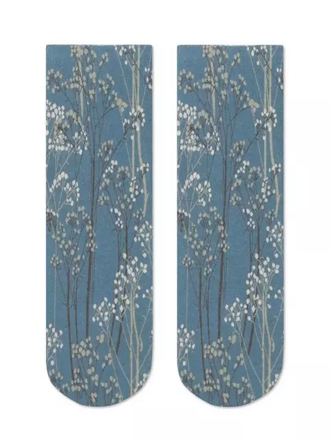 Носки женские с принтом из смесовой пряжи с хлопком и льном fantasy 404 джинс, 20С-107СП, 36-39 (23-25), ,  - 3