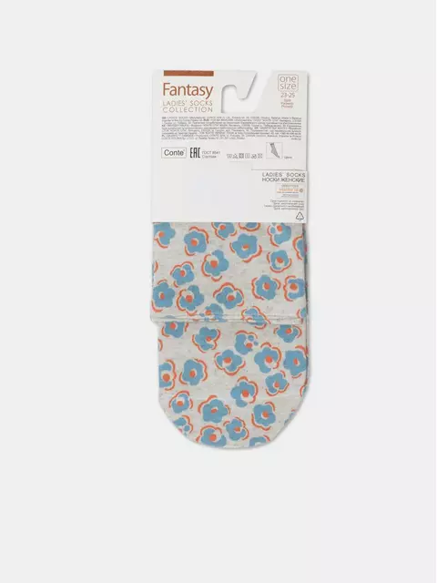 Носки женские с принтом из смесовой пряжи с хлопком и льном fantasy 403 бежевый, 20С-107СП, 36-39 (23-25), ,  - 6