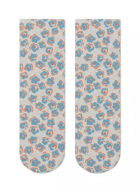 Носки женские с принтом из смесовой пряжи с хлопком и льном fantasy 403 бежевый, 20С-107СП, 36-39 (23-25), ,  - 3