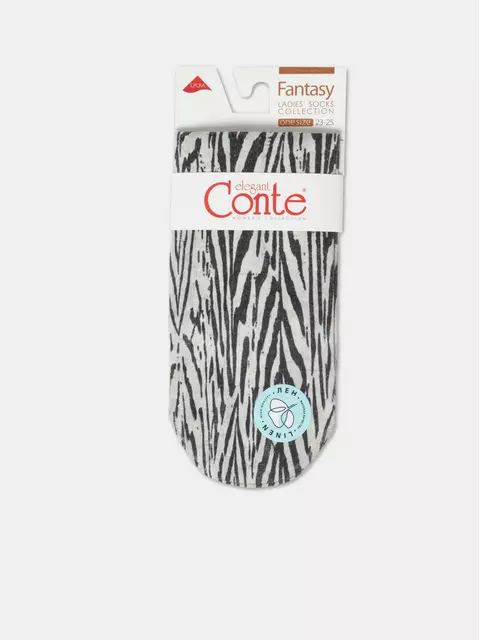 Носки женские с принтом из смесовой пряжи с хлопком и льном fantasy 405 бежевый, 20С-107СП, 36-39 (23-25), ,  - 6