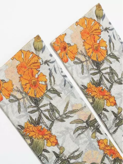 Носки женские с принтом из смесовой пряжи с хлопком и льном fantasy 402 желтый, 20С-107СП, 36-39 (23-25), ,  - 5