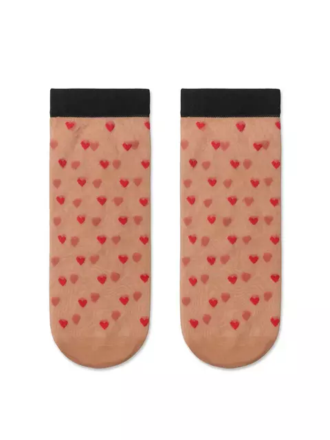 Носки женские с рисунком «сердечки» fantasy  19с-111/1сп natural, 19С-111/1СП, 36-39 (23-25), ,  - 2