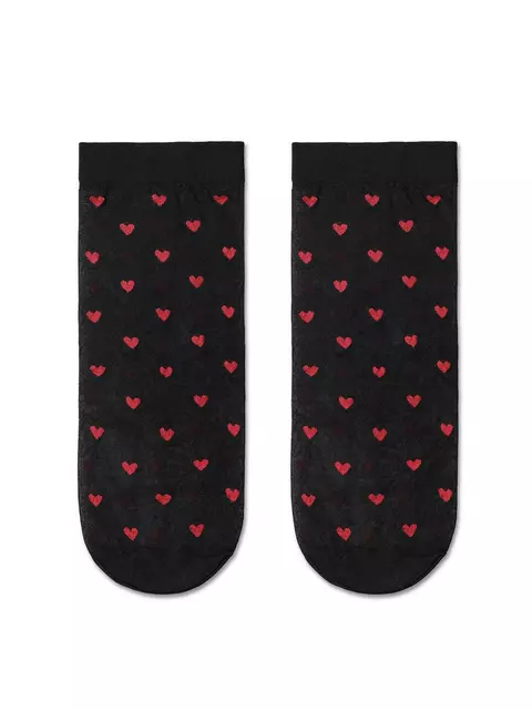 Носки женские с рисунком «сердечки» fantasy  19с-111/1сп nero, 19С-111/1СП, 36-39 (23-25), ,  - 2