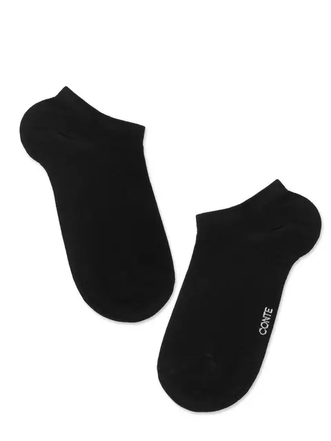 Ультракороткие женские носки из бамбуковой пряжи bamboo черный, 20С-96СП, 38-39 (25), CONTE ELEGANT,  - 1