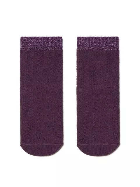 Носки женские хлопковые ajour (люрекс) баклажан, 15С-82СП, 36-37 (23), CONTE ELEGANT,  - 2