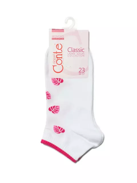 Носки женские короткие хлопковые classic 185 белый, 7С-34СП, 38-39 (25), CONTE ELEGANT,  - 3