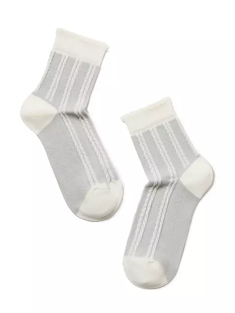 Носки женские хлопковые classic (рельефные) 086 молочный, 16С-58СП, 36-37 (23), CONTE ELEGANT,  - 2