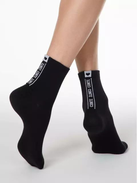 Хлопковые женские носки с рисунком "conte" 152 черный, 7С-22СП, 38-39 (25), CONTE ELEGANT,  - 1