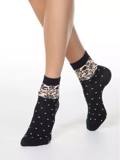 Хлопковые женские носки classic 203 черный, 7С-22СП, 36-37 (23), CONTE ELEGANT,  - 1