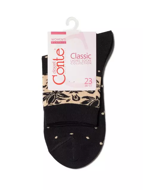 Хлопковые женские носки classic 203 черный, 7С-22СП, 36-37 (23), CONTE ELEGANT,  - 3