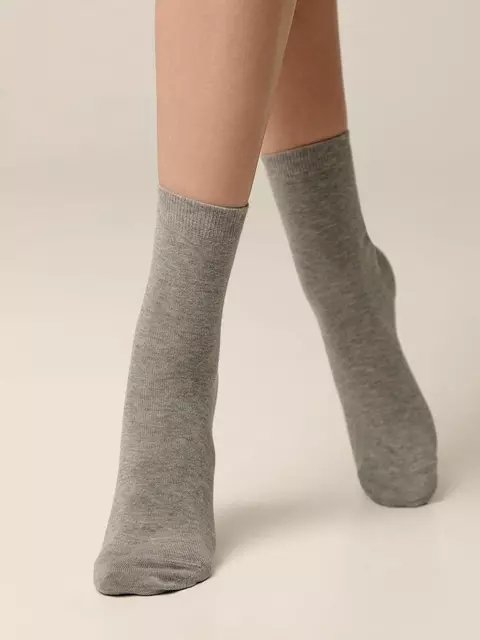 Хлопковые женские носки conte classic 000 серый, 7С-22СП, 38-39 (25), CONTE ELEGANT,  - 1