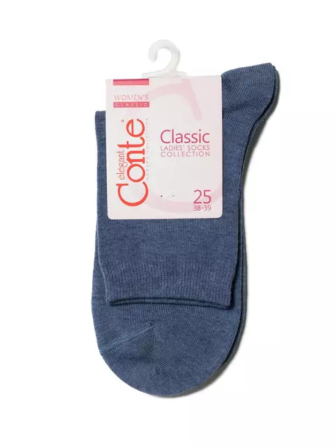 Хлопковые женские носки conte classic 000 джинс, 7С-22СП, 36-38 (23-25), CONTE ELEGANT,  - 3