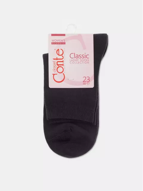 Хлопковые женские носки conte classic 000 графит, 7С-22СП, 38-39 (25), CONTE ELEGANT,  - 4