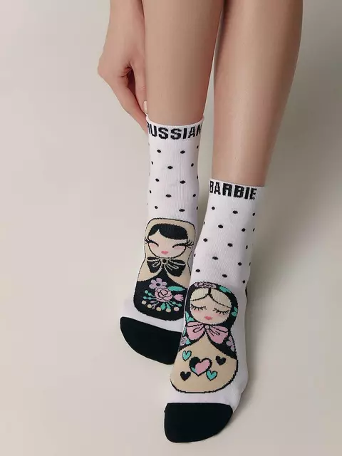 Носки женские хлопковые happy 356 белый, 17С-21СП, 36-39 (23-25), CONTE ELEGANT,  - 2