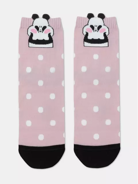 Хлопковые женские носки classic с пикотом «panda» 365 пепельно-розовый, 17С-183СП, 40-41 (27), CONTE ELEGANT,  - 3