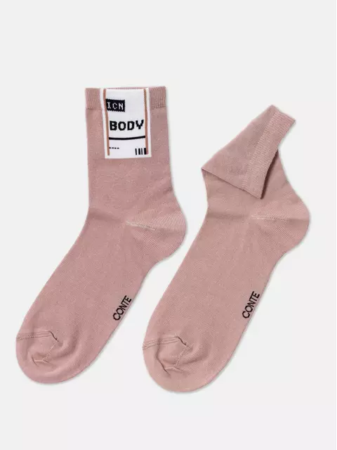 ​носки женские хлопковые happy 290 бежевый, 18С-227СП, 36-39 (23-25), CONTE ELEGANT,  - 4