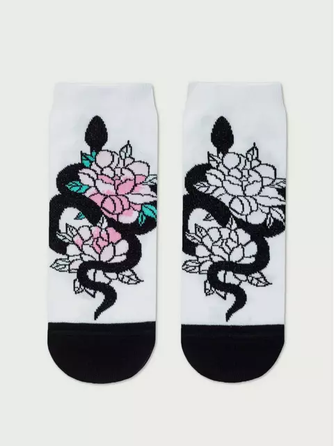 Носки женские хлопковые happy 297 белый, 19С-114СП, 36-39 (23-25), CONTE ELEGANT,  - 3