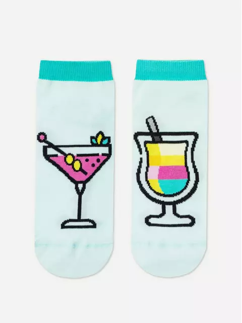 Носки женские хлопковые happy 247 бледно-бирюзовый, 19С-114СП, 36-39 (23-25), CONTE ELEGANT,  - 3