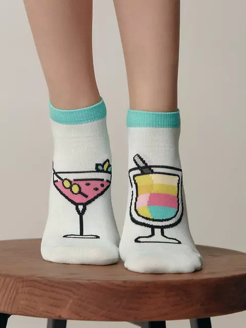 Носки женские хлопковые happy 247 бледно-бирюзовый, 19С-114СП, 36-39 (23-25), CONTE ELEGANT,  - 2