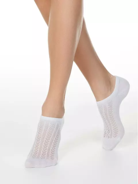 Ультракороткие женские носки active с ажурным переплетением 179 белый, 19С-185СП, 38-39 (25), CONTE ELEGANT,  - 1