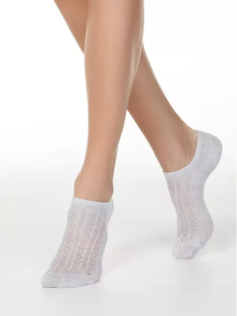 Ультракороткие женские носки active с ажурным переплетением 179 светло-серый, 19С-185СП, 38-39 (25), CONTE ELEGANT,  - 1