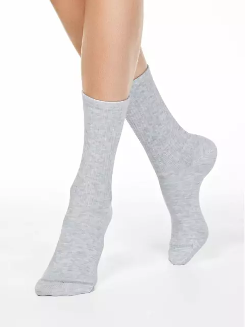 Удлиненные женские  хлопковые носки active 000 светло-серый, 20С-20СП, 40-41 (27), CONTE ELEGANT,  - 1