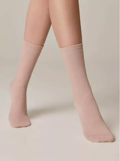 Удлиненные женские хлопковые носки active 000 пепельно-розовый, , 36-37 (23), CONTE ELEGANT, - 1