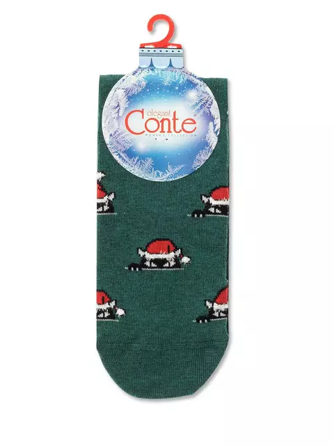 Носки женские новогодние с пушистой нитью «xmas cat» 524 темно-бирюзовый, 20С-34СП, 36-39 (23-25), CONTE ELEGANT,  - 3