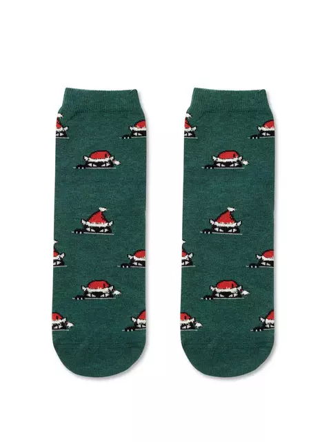 Носки женские новогодние с пушистой нитью «xmas cat» 524 темно-бирюзовый, 20С-34СП, 36-39 (23-25), CONTE ELEGANT,  - 2