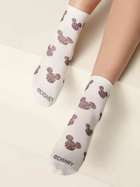 Укороченные женские носки с хлопком «mickey» ©disney 347 белый, , 36-39 (23-25), CONTE ELEGANT, - 1