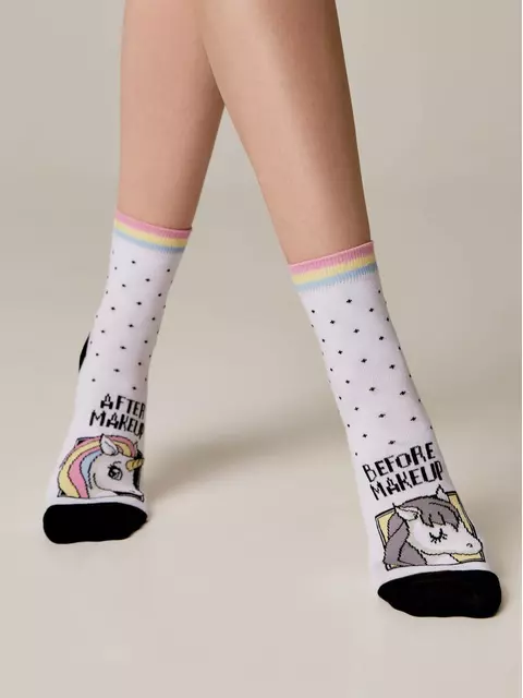 Хлопковые женские носки с рисунками happy (3 пары) 777 ассорти, 18С-227СП, 36-39 (23-25), CONTE ELEGANT,  - 8