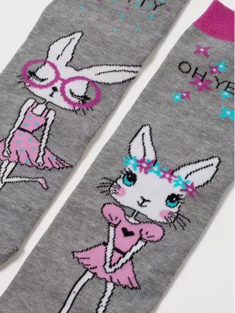 Хлопковые женские носки с рисунками happy (3 пары) 777 ассорти, 18С-227СП, 36-39 (23-25), CONTE ELEGANT,  - 10