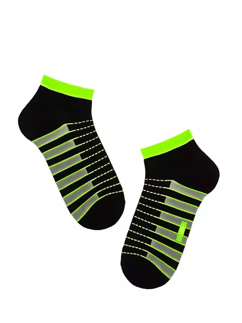 Спортивные укороченные мужские носки diwari active 067 черный-салатовый, , 42-43 (27), DIWARI, - 1