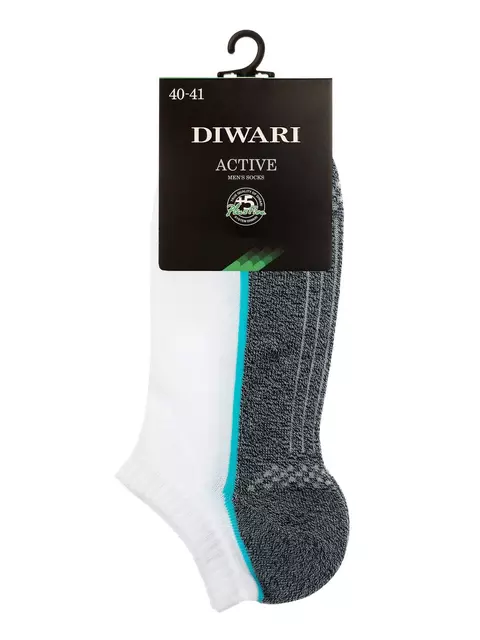 Носки мужские diwari active (ультракороткие) 044 белый-джинс, 15С-44СП, 44-45 (29), DIWARI,  - 3