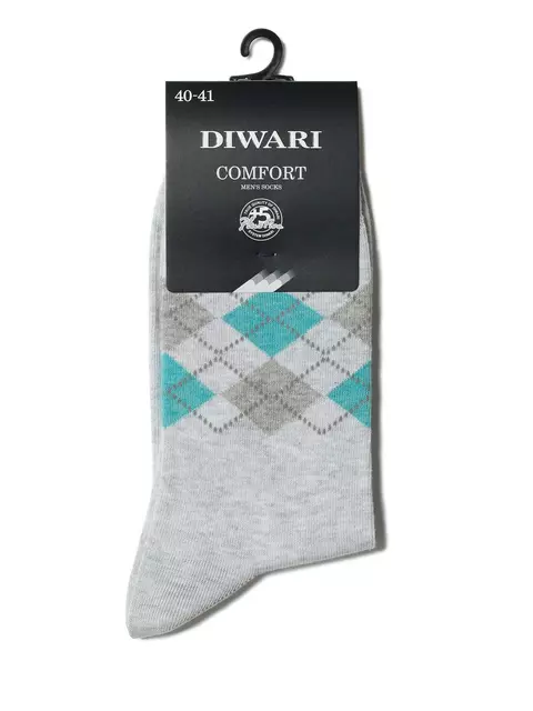 Носки мужские diwari comfort (меланж) 015 светло-серый, 7С-26СП, 42-43 (27), DIWARI,  - 2