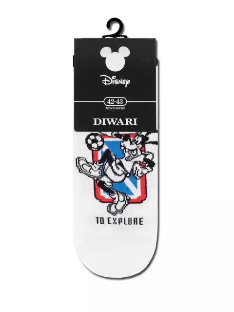 Носки мужские diwari ©disney (ультракороткие) 369 белый, 17С-167СПМ, 42-43 (27), DIWARI,  - 2