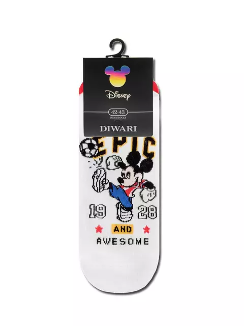 Носки мужские diwari ©disney (ультракороткие) 370 белый, 17С-167СПМ, 42-43 (27), DIWARI,  - 2