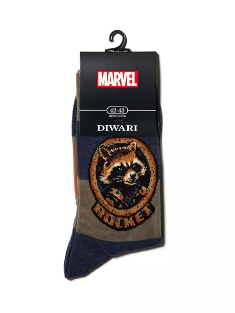 Носки мужские diwari носки с рисунками ракета ©marvel 118 хаки, 17С-140СПМ, 44-45 (29), DIWARI,  - 2