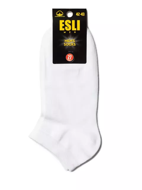 Короткие мужские носки esli 000 белый, 19С-146СПЕ, 43-45 (27-29), ESLI,  - 2