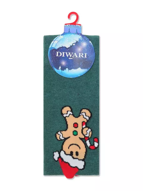 Новогодние мужские носки diwari new year 652 темно-бирюзовый, 21С-71СП, 42-45 (27-29), DIWARI,  - 3